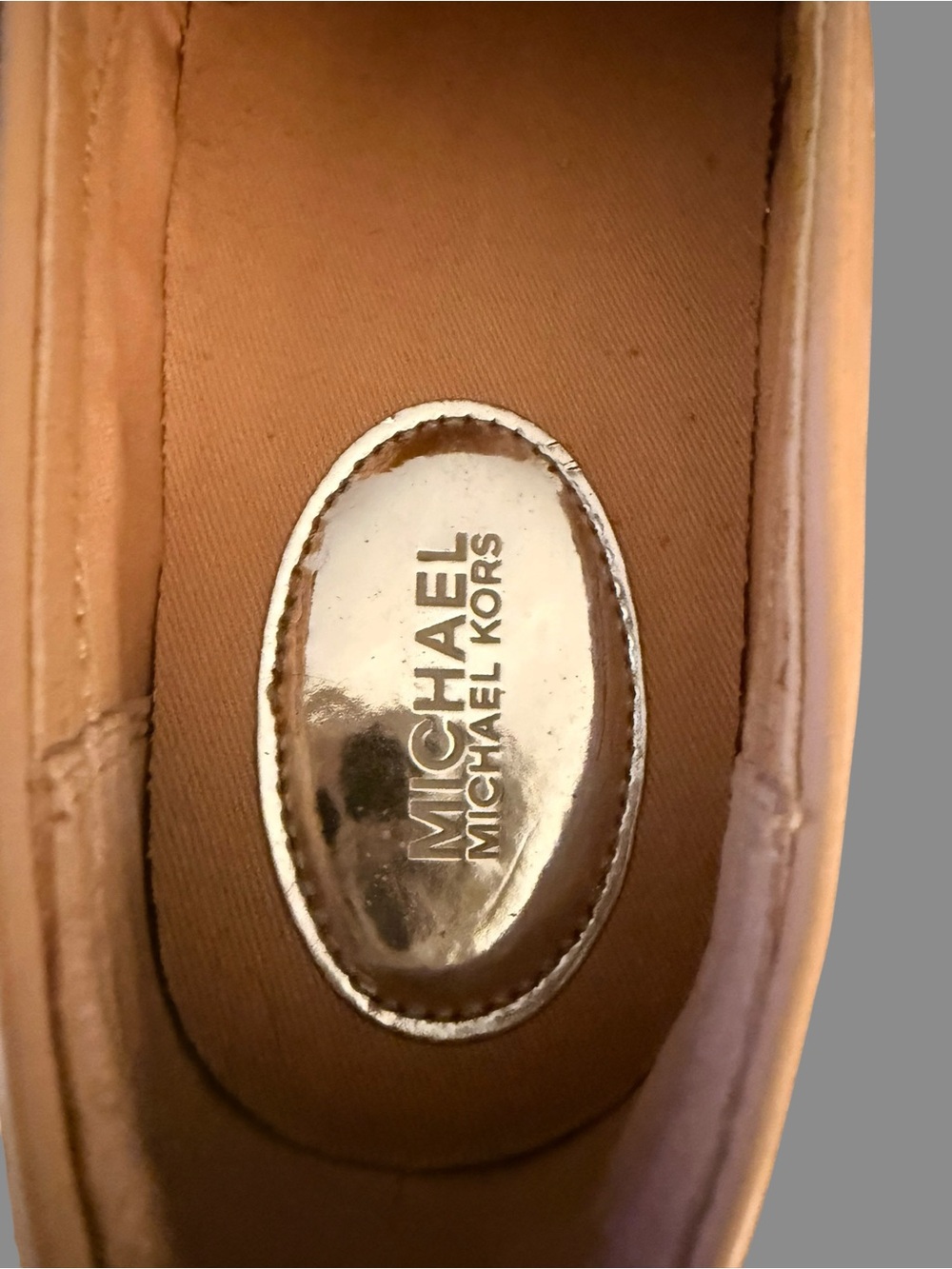 Michael Kors Taupe Patent Slip On Sneakers Crystal Embellished Shoes Size 6 - Picture 5 of 12